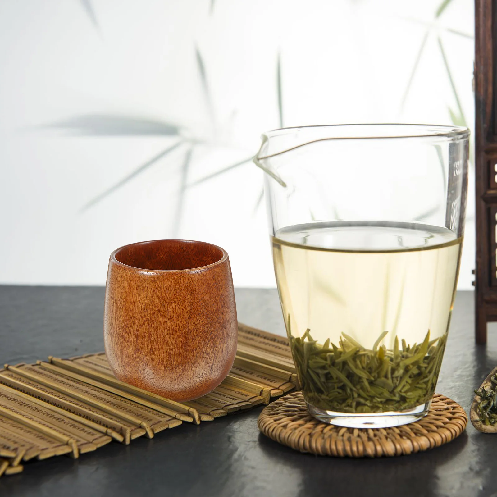 

4pcs Natural Portable Coffee Mug For Home Office Wooden Mug For Milk Outdoor Breakfast Drinking Cup Wood Drinking Cup