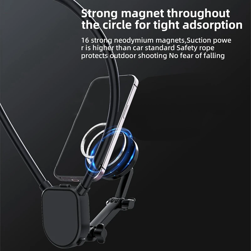 Magnetic POV/Vlog Phone Neck Mount Holder Hand Free Chest Stand Video Recording For Mobile Phone Accessory