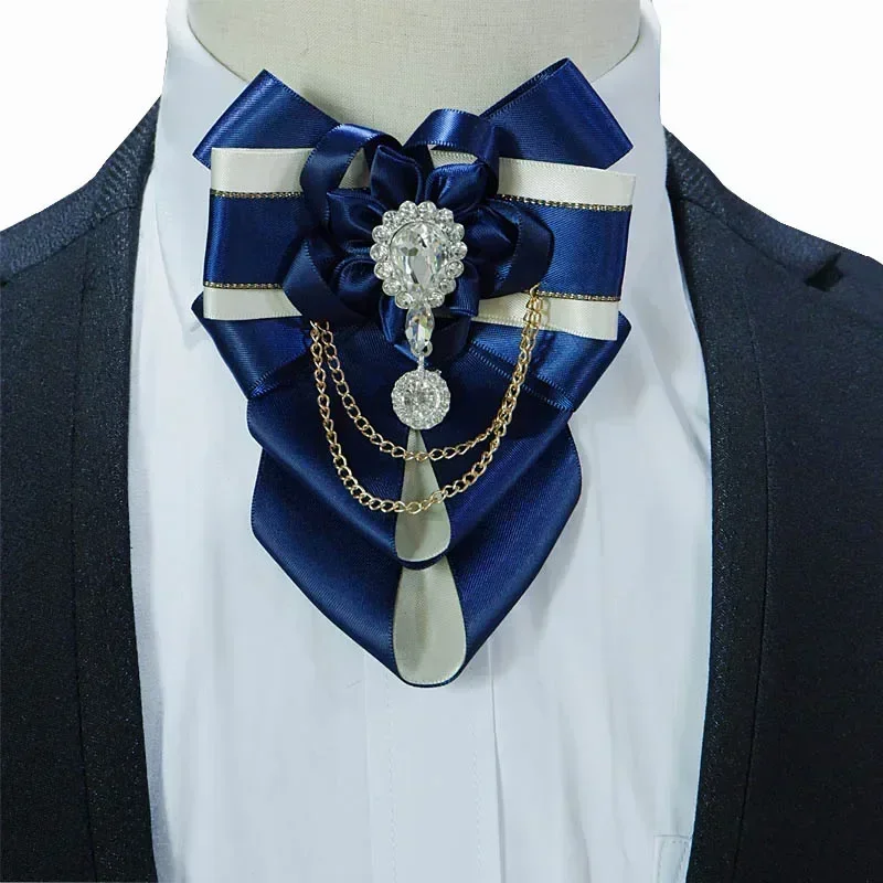 New Original Design Bow Tie Crystal Handmade Jewelry Business Banquet Bowtie High-end British Korean Men's Wedding Accessories