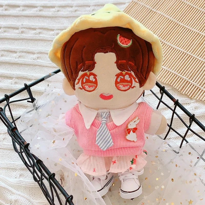 20cm IDol Doll Plush Cotton Star Dolls Kawaii vest hat tie Stuffed Baby Plushies Dolls Toys Fans Collection Gifts