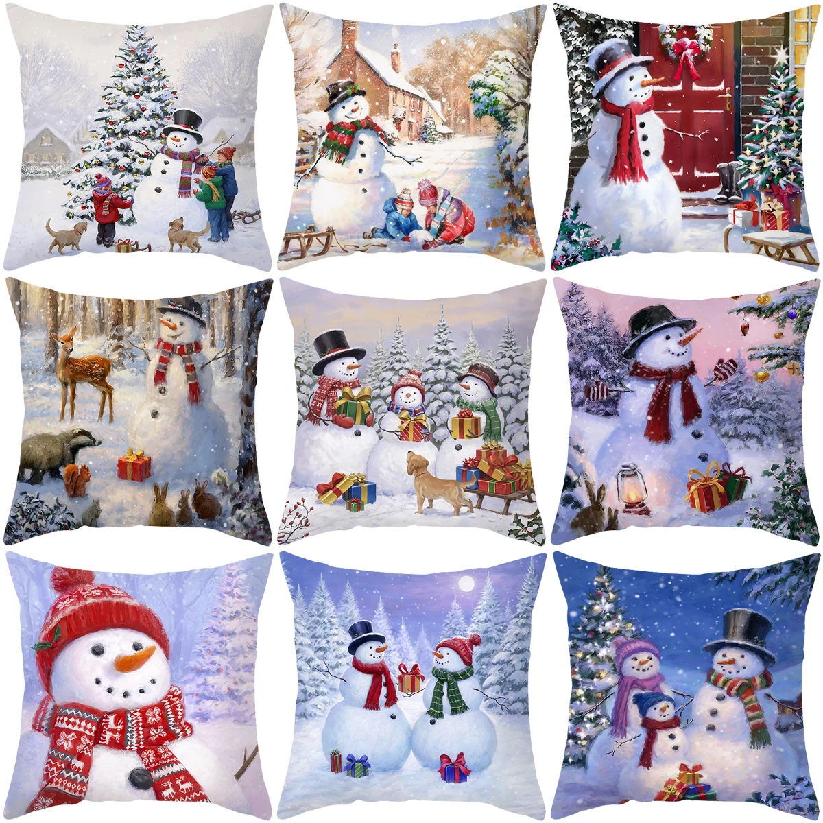 Christmas Cushion Cover Merry Christmas Decorations For Home 2023 Cristmas Ornament Pillow Case Xmas Navidad Gifts New Year 2024