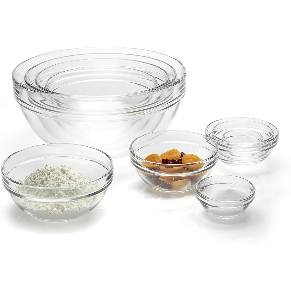 Luminarc Glass 10-Piece Set Stackable Bowl Set,Clear