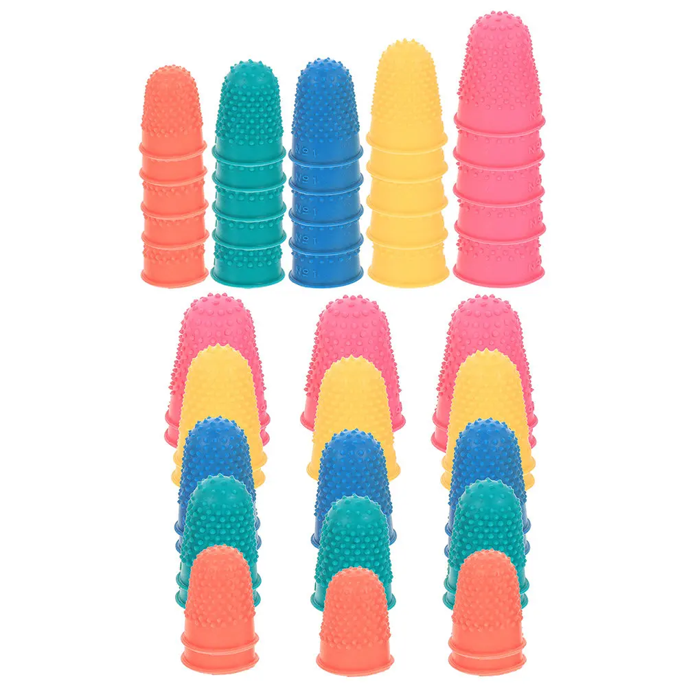 

50Pcs Nonslip Rubber Finger Protectors for Money Counting Writing Sorting Peeling Carving Reusable Finger Covers