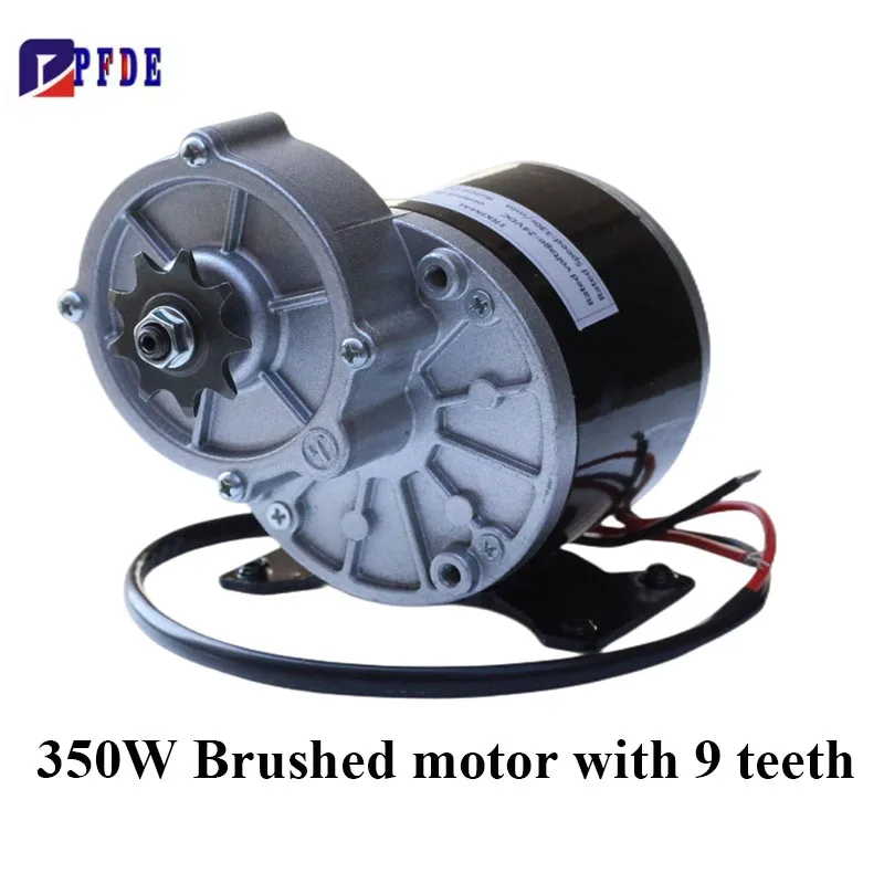 350W Permanent Magnet DC Brushed Motor with 9 Tooth Sprocket for E Scooter Electric Wheelchairs DC24V 36V  MY1016Z2