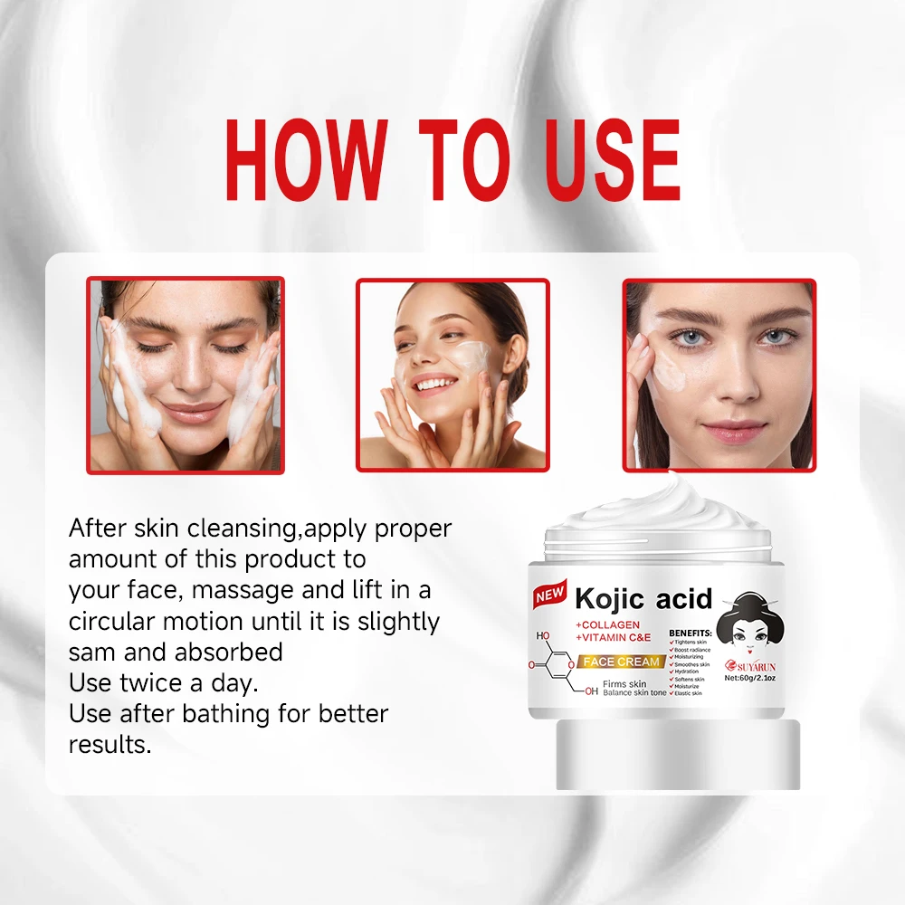 SUYARUN Propolis Vitamin E Krim Asam Kojic - Mencerahkan, Melembabkan, Anti Penuaan, Menghilangkan Noda Hitam, Semua Jenis Kulit.