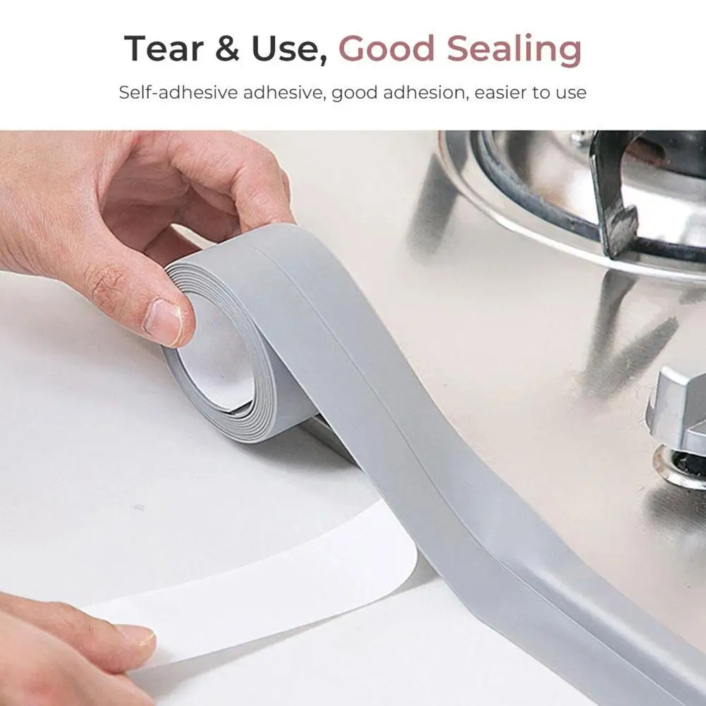 3.8*1m Self-adhesive Sealing Tape PVC Oil-Proof Kitchen Sink Tape Corner Waterproof Wall Toilet Sticker Bathroom Caulk Edge Y9Q2