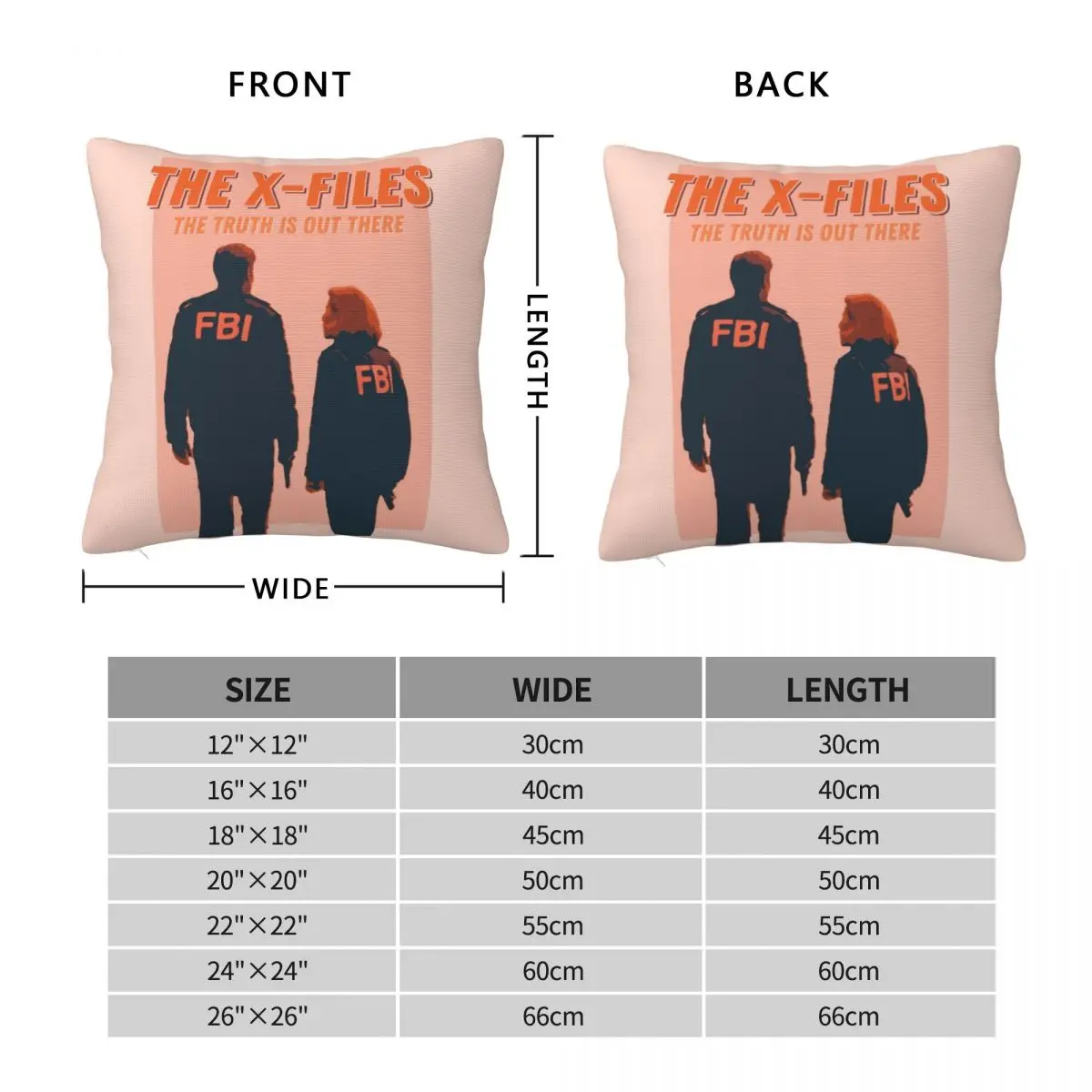 The X-Files Vintage Pillowcase Polyester Linen Velvet Printed Zip Decor Pillow Case Room Cushion Cover