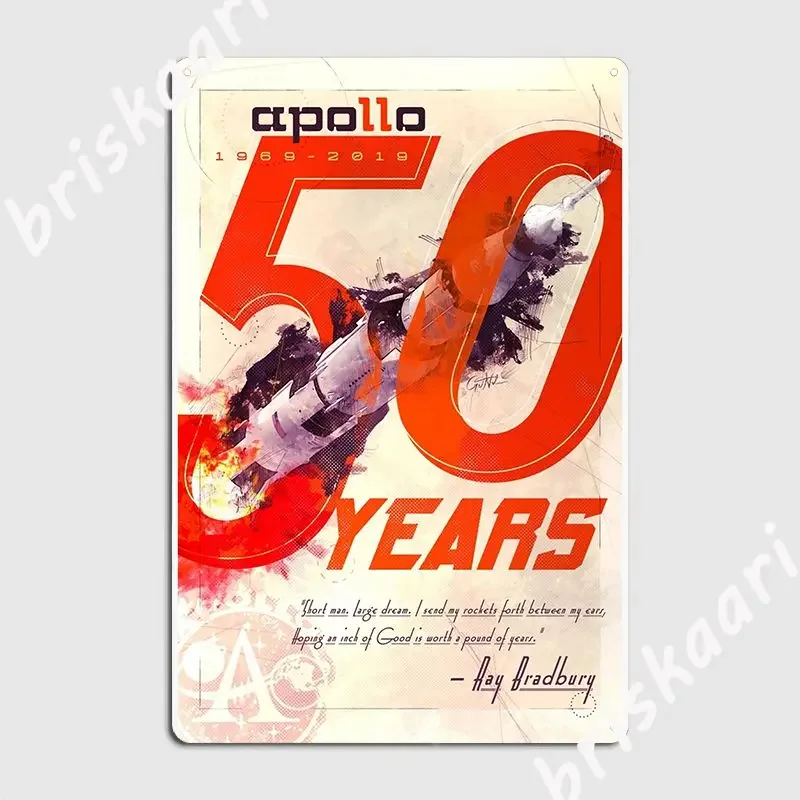 Apollo 11 50th Anniversary Saturn V Rocket Metal Sign Plaques Personalized Home Wall Pub Tin Sign Posters