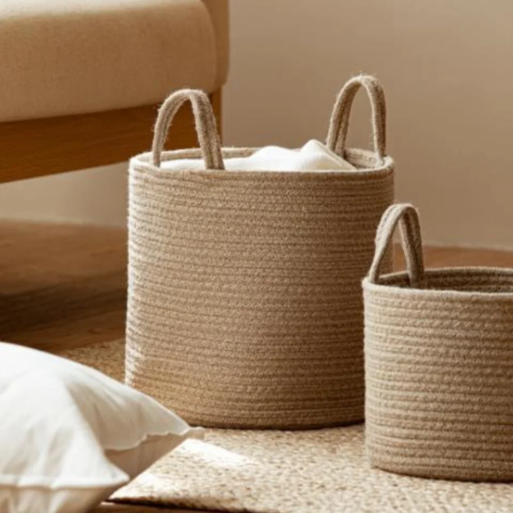 Household Basket Storage Basket Clothes Handheld Clothing Snacks Toys Bags Cosmetics Basket Laundry Basket Storage Woven Basket