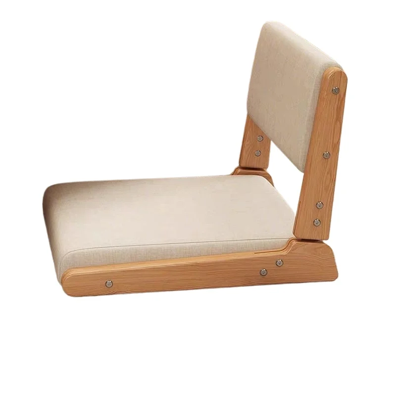 Tatami seat foldable solid wood bay window chair Japanese back chair balcony casual chair