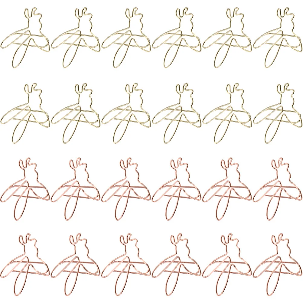 

24Pcs Tiny Bee Shaped Paper Clips Delicate Zinc Alloy Office School Use Bookmark Calendar Notebook Decorations