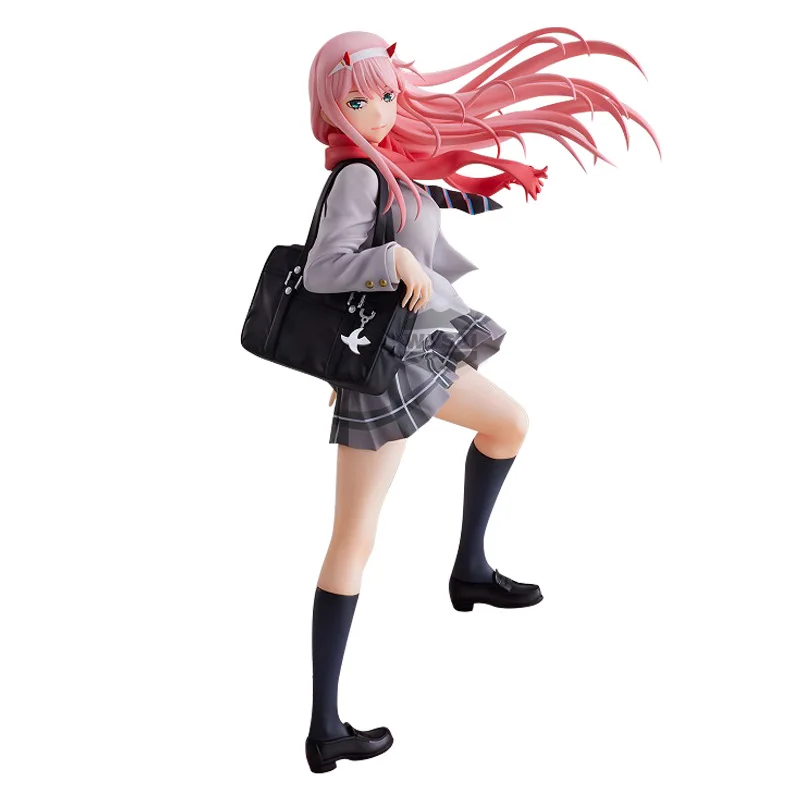 Zero Two figura de Anime de 21cm, figura de acción de pie del equipo nacional FRANXX, uniforme de mochila, modelo coleccionable, juguetes, regalos para niños, 02