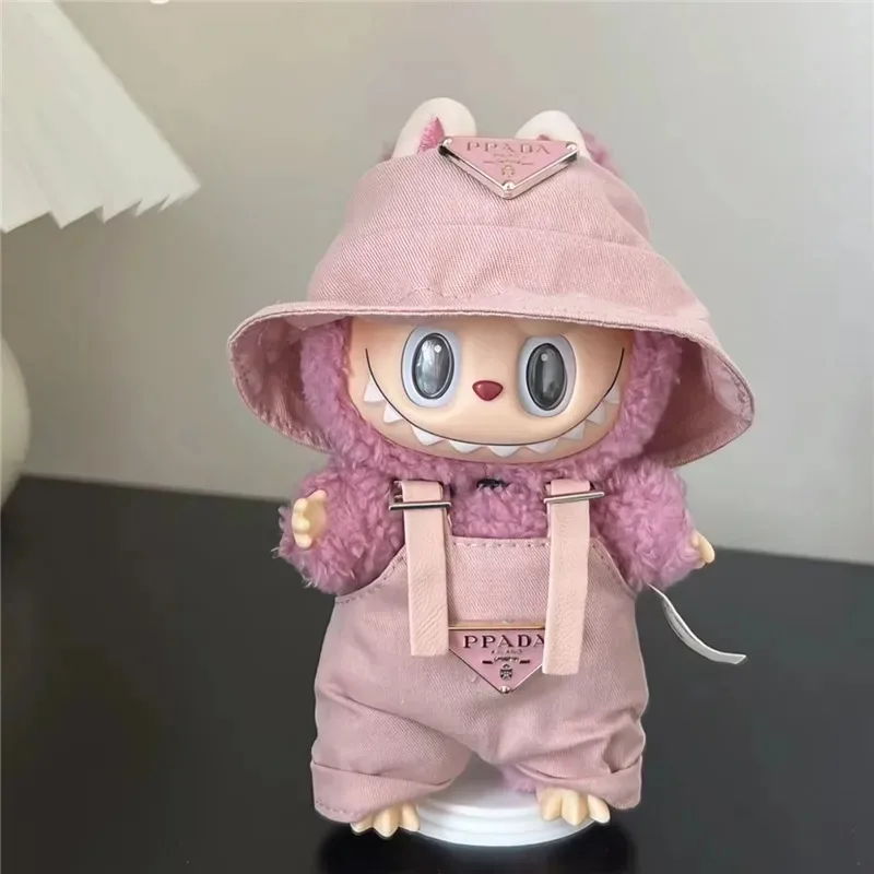 4.0 The Monsters Pin Love Series Per labubu Doll Triangel invertito Vestiti Pescatore Tuta Pantaloni Cappello Scarpe 10,5 cm Abbigliamento