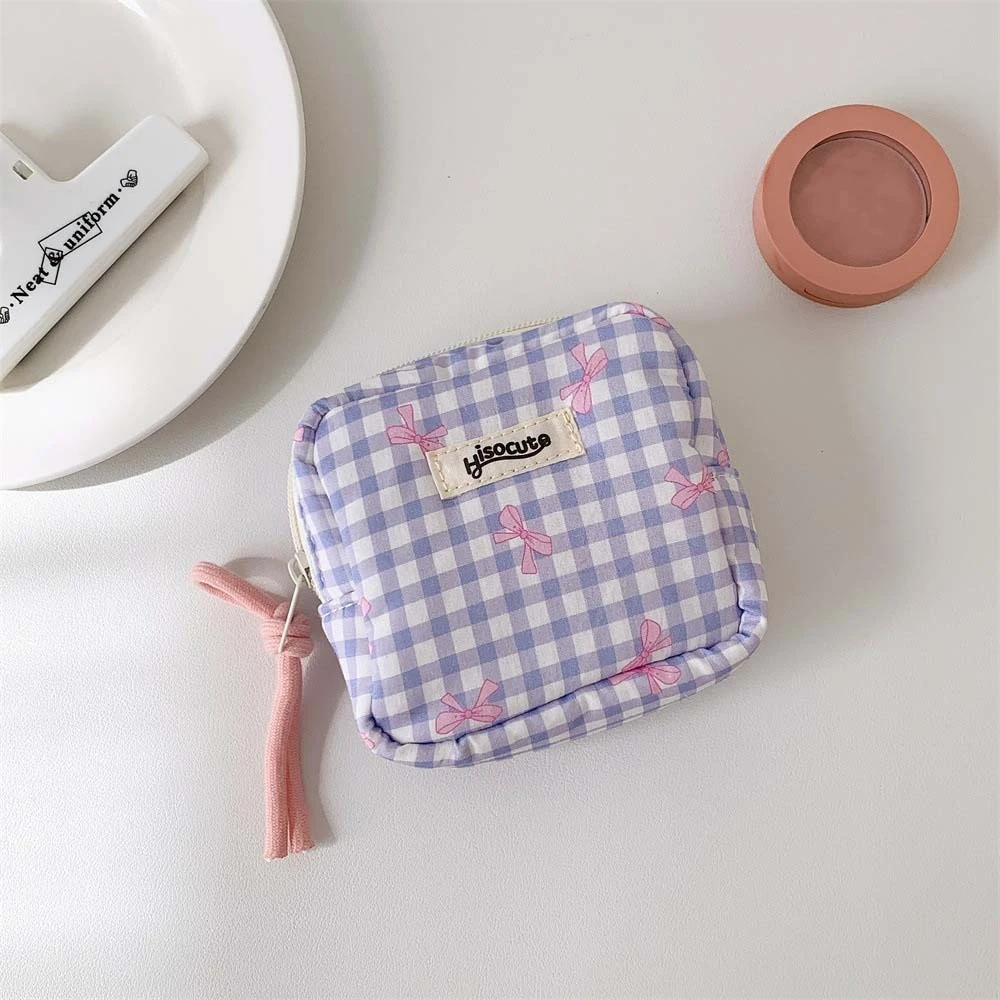 Makeup Brush Storage Bow Cosmetic Bag Wash Pouch Large Capacity Cloth Coin Purse Handbag Bowknot Toiletries Organizer Wash Face