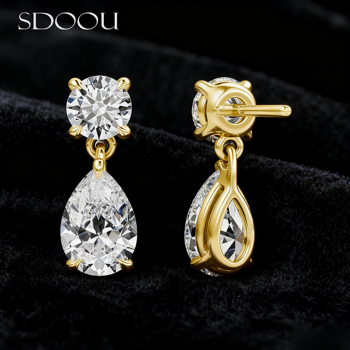 

SDOOU 14k Gold Filled Moissanite Drop Earrings 0.5ct Pear-cut Water Drop For Women Engagement Valentine's Day Jewelry Gifts