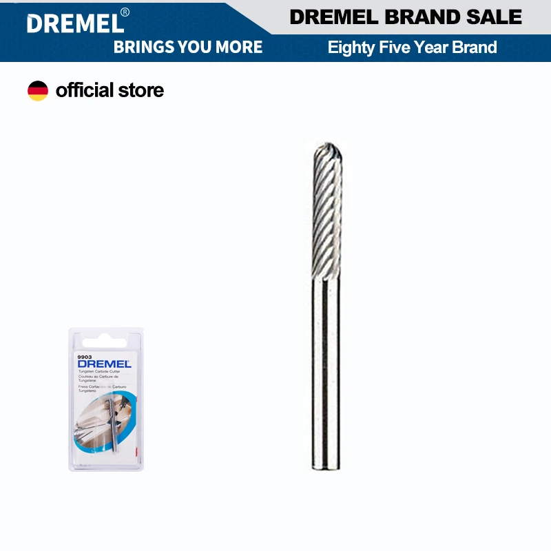 Dremel 9903 3.2mm Tungsten Carbide Carving Bit Engraving Shaping Smoothing Rotary Accessory for Wood Metal Ceramic Plastic