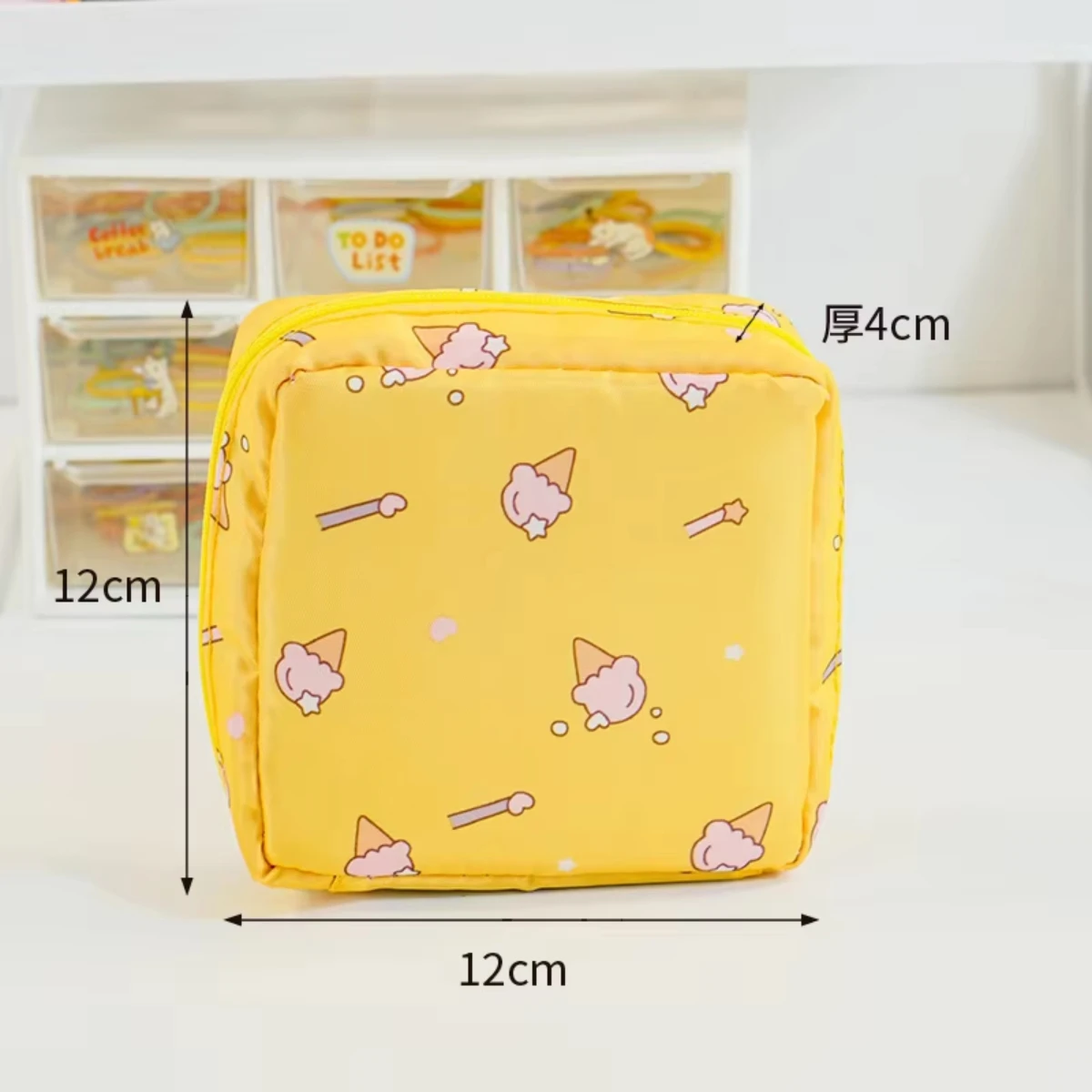 

Portable Waterproof Sanitary Napkin & Tampon Storage Bag Organizer Pouch for Women Cartoon Pattern Disposal Bag