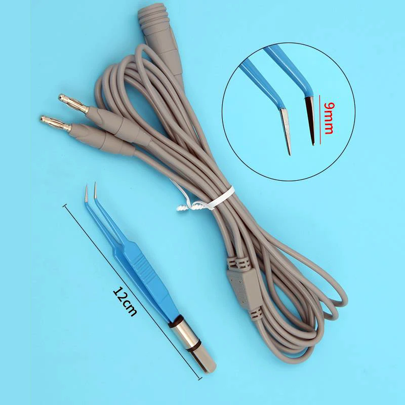 Autoclavable High Frequency Electrosurgical Bipolar Coagulation Forceps with Silicone Cable for Plastic Surgery