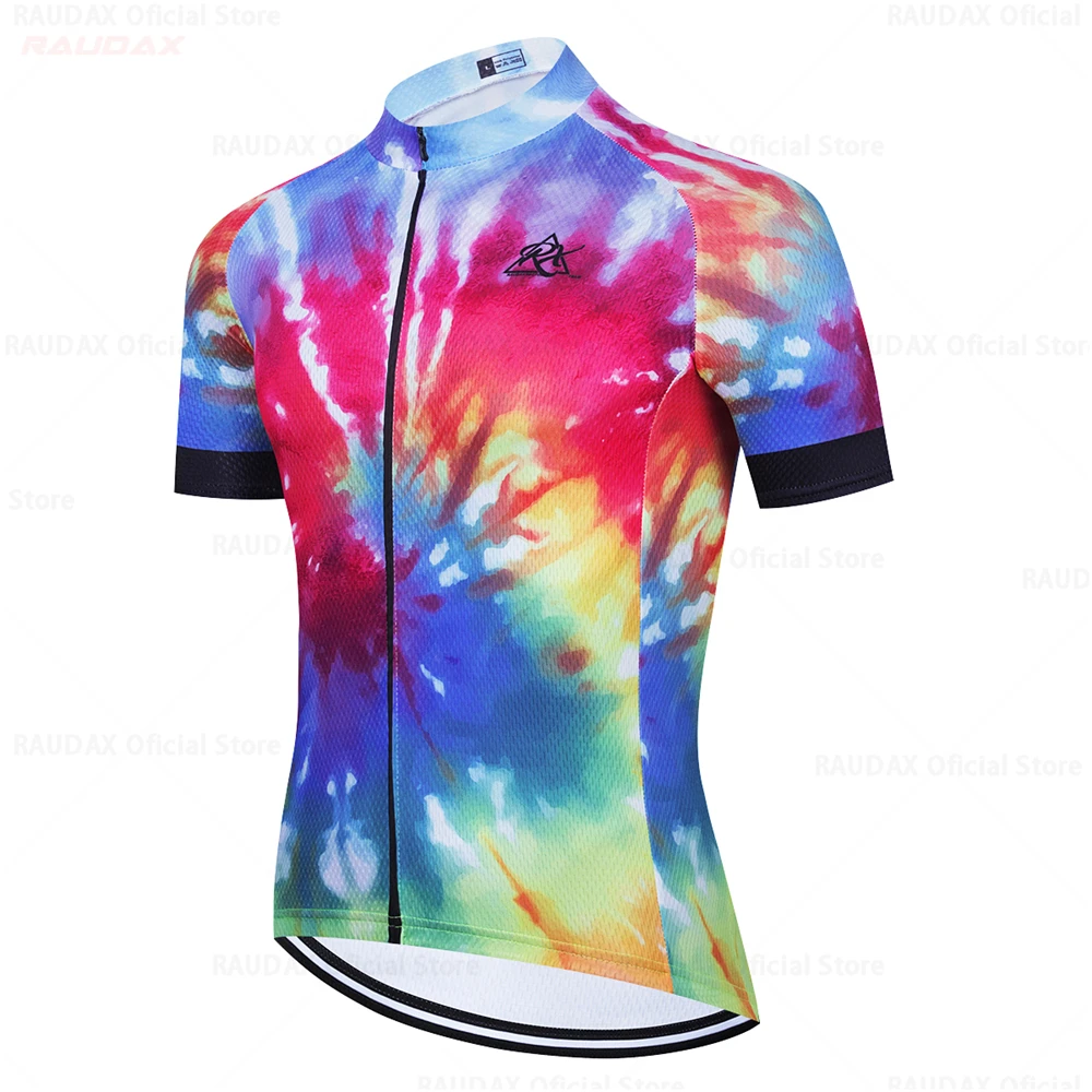 Raudax Short Sleeve Cycling Jersey for Men, MTB Bike Clothing, Racing Bicycle Clothes, Summer, 2025