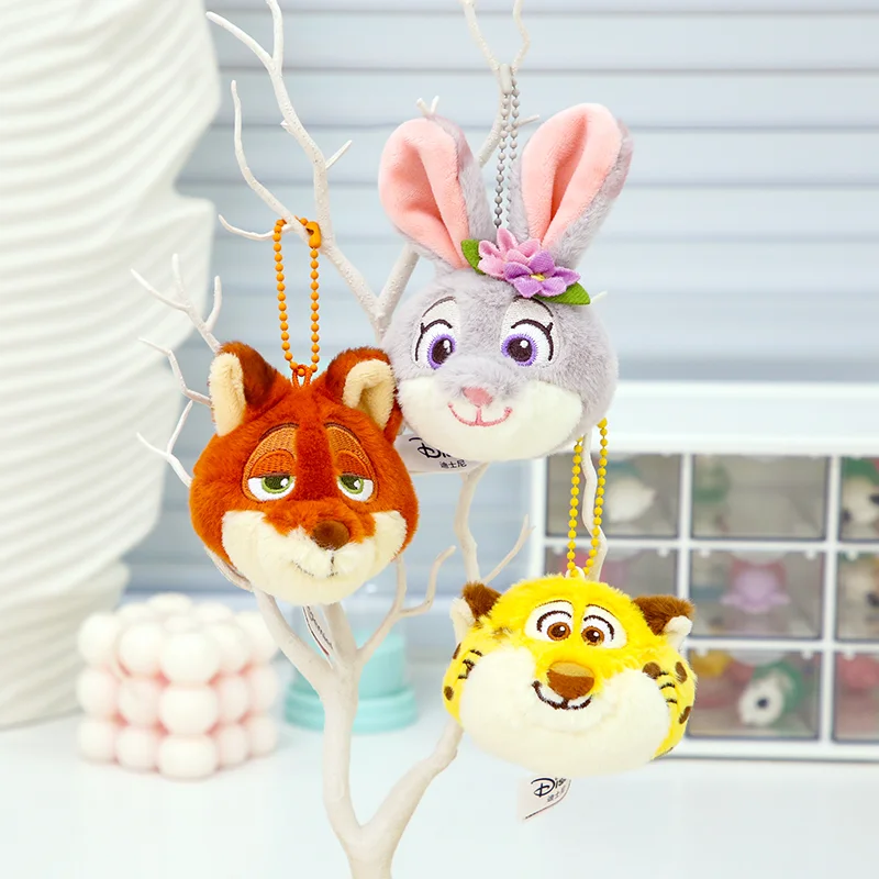 Disney Zootopia Judy Nick Clawhauser Kawaii juguetes de peluche muñeca de dibujos animados Anime llavero colgante decoración del coche regalo de Navidad