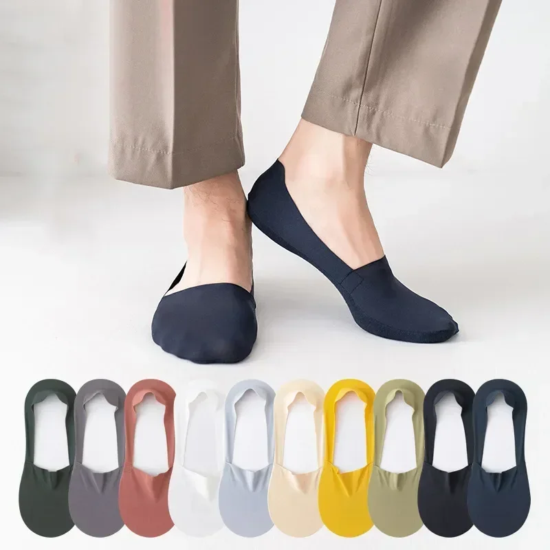 Ankle Casual Show Non-slip Socks Color Silicone Invisible Boat Summer Cut Men Solid Breathable Mens Fashion No Low