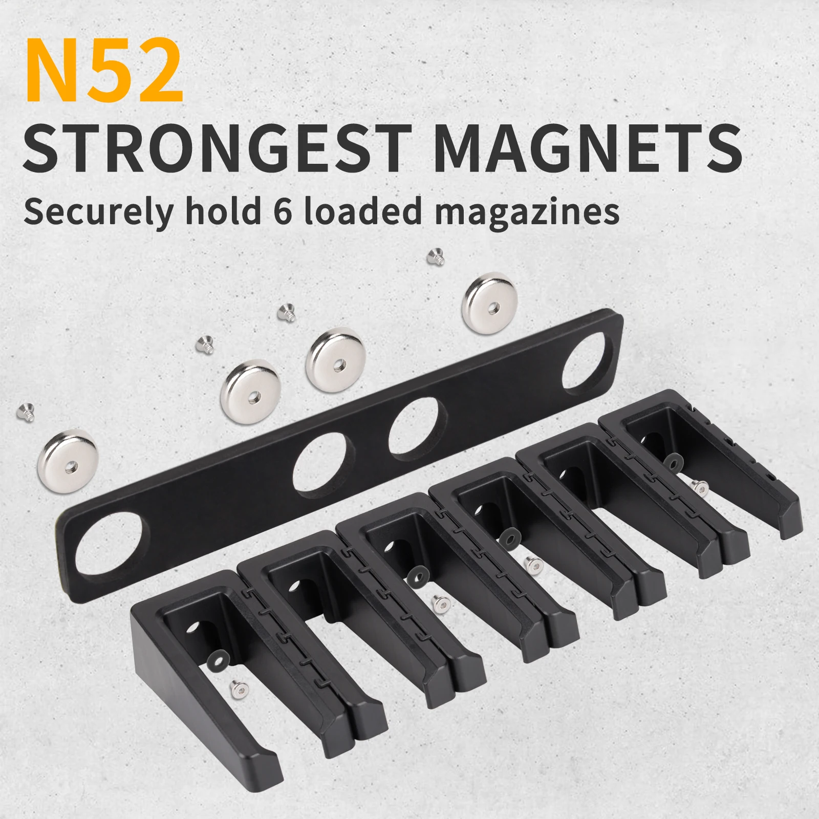 Adoreal แม่เหล็ก ABS 6 มาตรฐาน AR Rack Wall Mount AR MAG สําหรับ 5.56 .223 นิตยสาร Wall นิตยสารแม่เหล็ก AR MAG Organizer