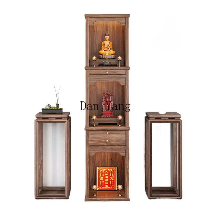 YJ New Chinese-style solid wood Buddhist niche stand cabinet Guanyin God of Wealth Buddhist platform shrine Landlord Ye Fu Tai