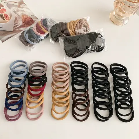 AISHG 20Pcs 모자를 쓰고 있죠 세트 원활한 팩 높은 탄성 헤어 타이 여성 기본 다목적 고무 밴드 Scrunchie 여성 헤어 액세서리