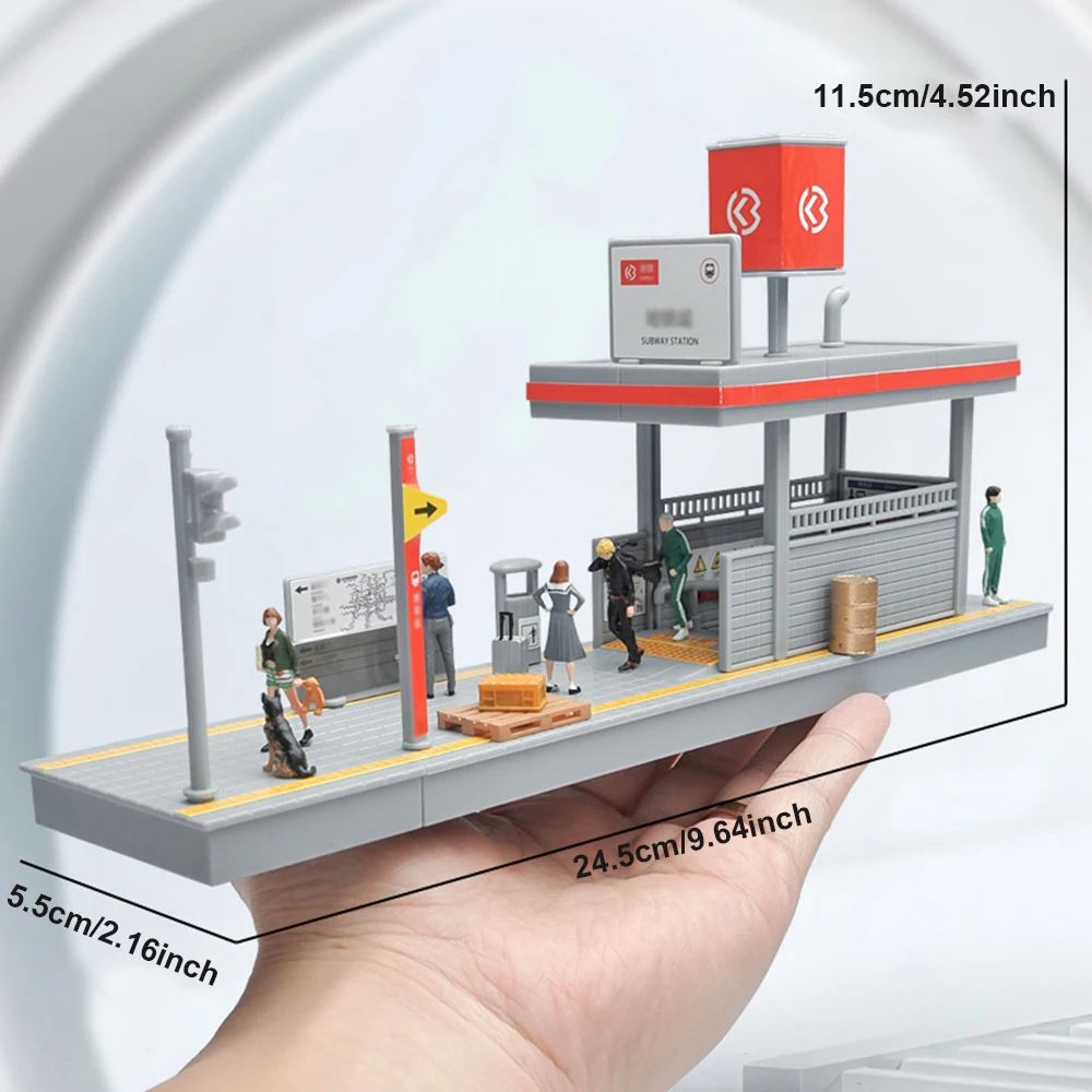 1/64 scala HO modello di edificio stazione ferroviaria piattaforma modello treno scena display tavolo di sabbia paesaggio kit di layout modello fai da te