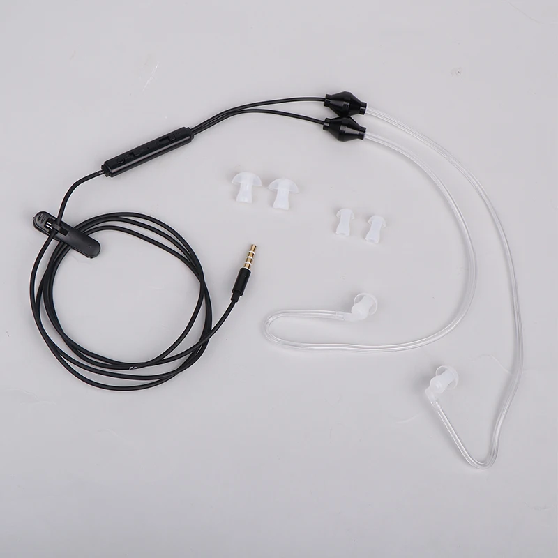 3.5 mm Air Tube Earphones With Mic Universal Anti-Radiation Binaural Music Games Earphones For Phone