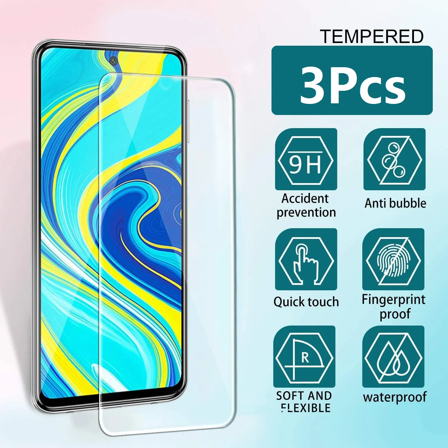 3Pcs 9D Tempered Gl…