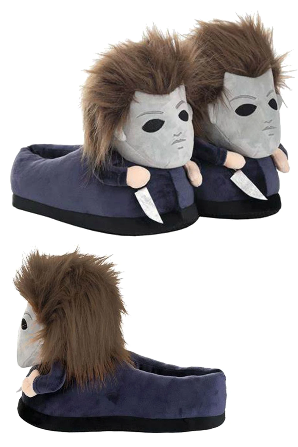 Funny Winter Plush Slippers Michael Cosplay Myers Movie Halloween Kills Fantasy Female Male Adult Decor Couple Home Warm Shoes