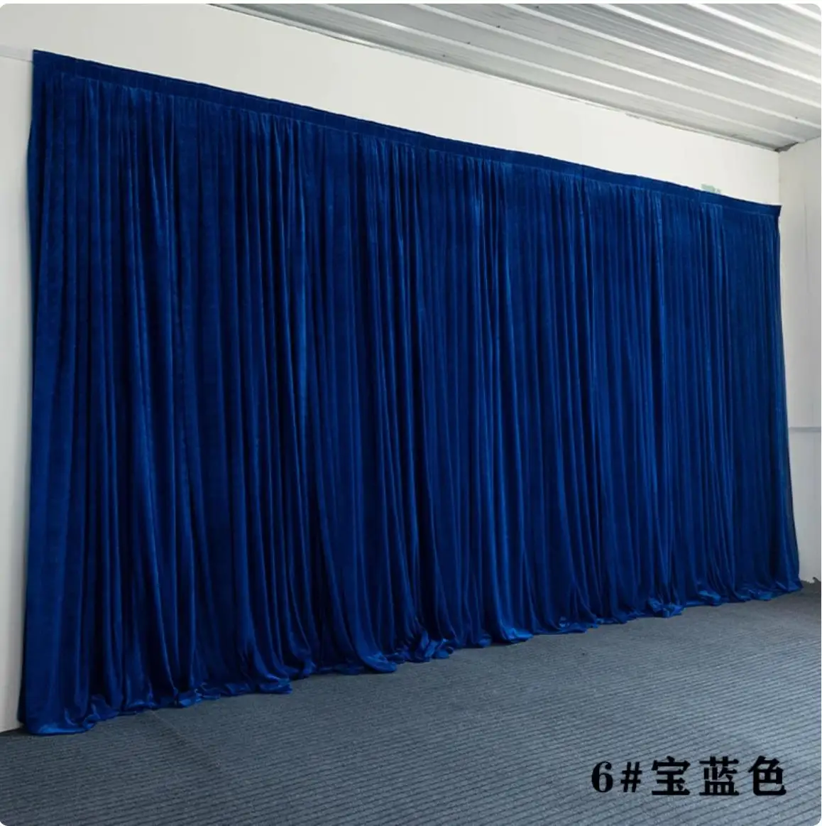 Elegant Royal Blue Velvet Backdrop Curtain 10FTX20FT Customized Size Thick Curtain Valance Drap for Event Decor