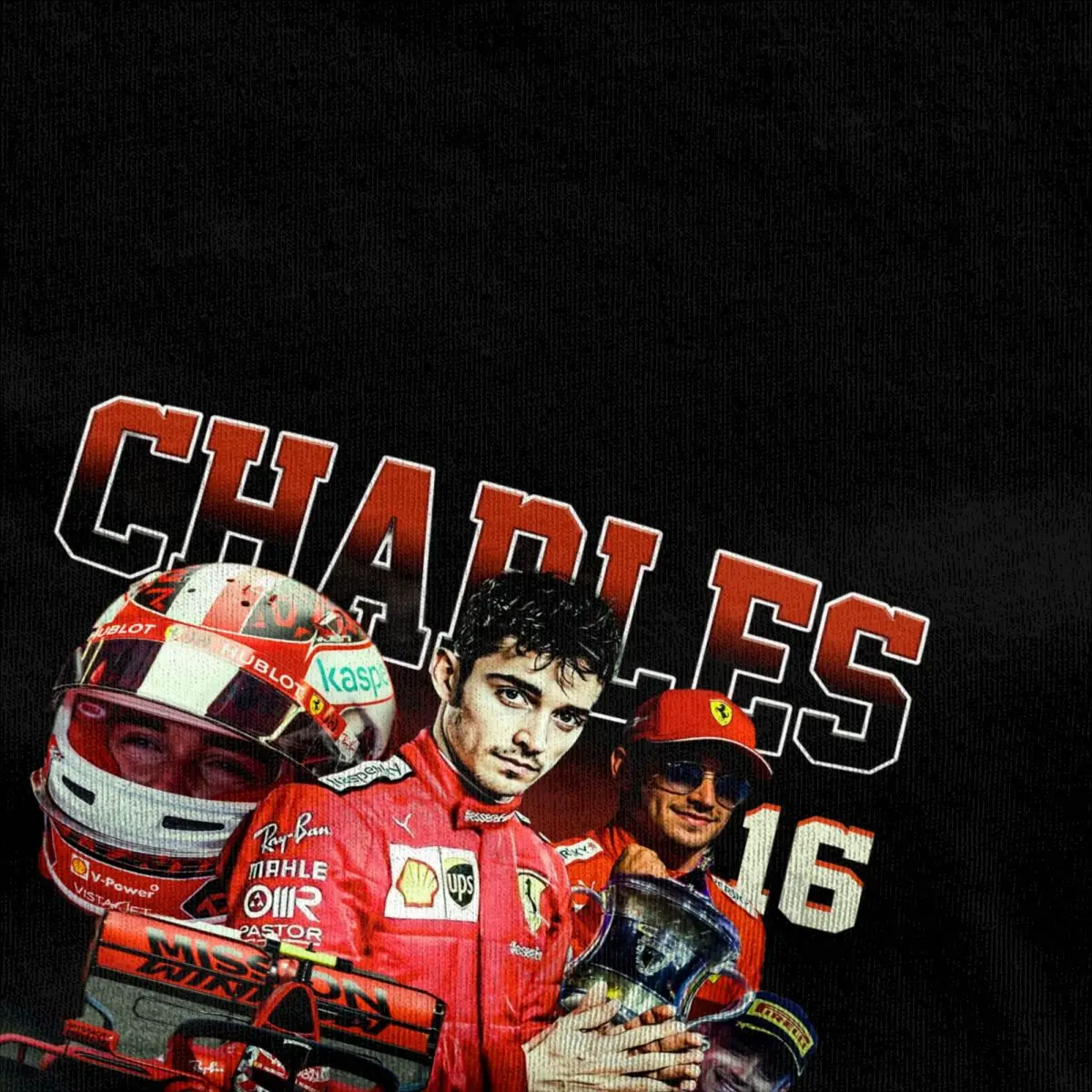 Charles Leclerc Merch t-shirt uomo donna F1 Racing Driver Vintage Pure Cotton Graphic Print Tees