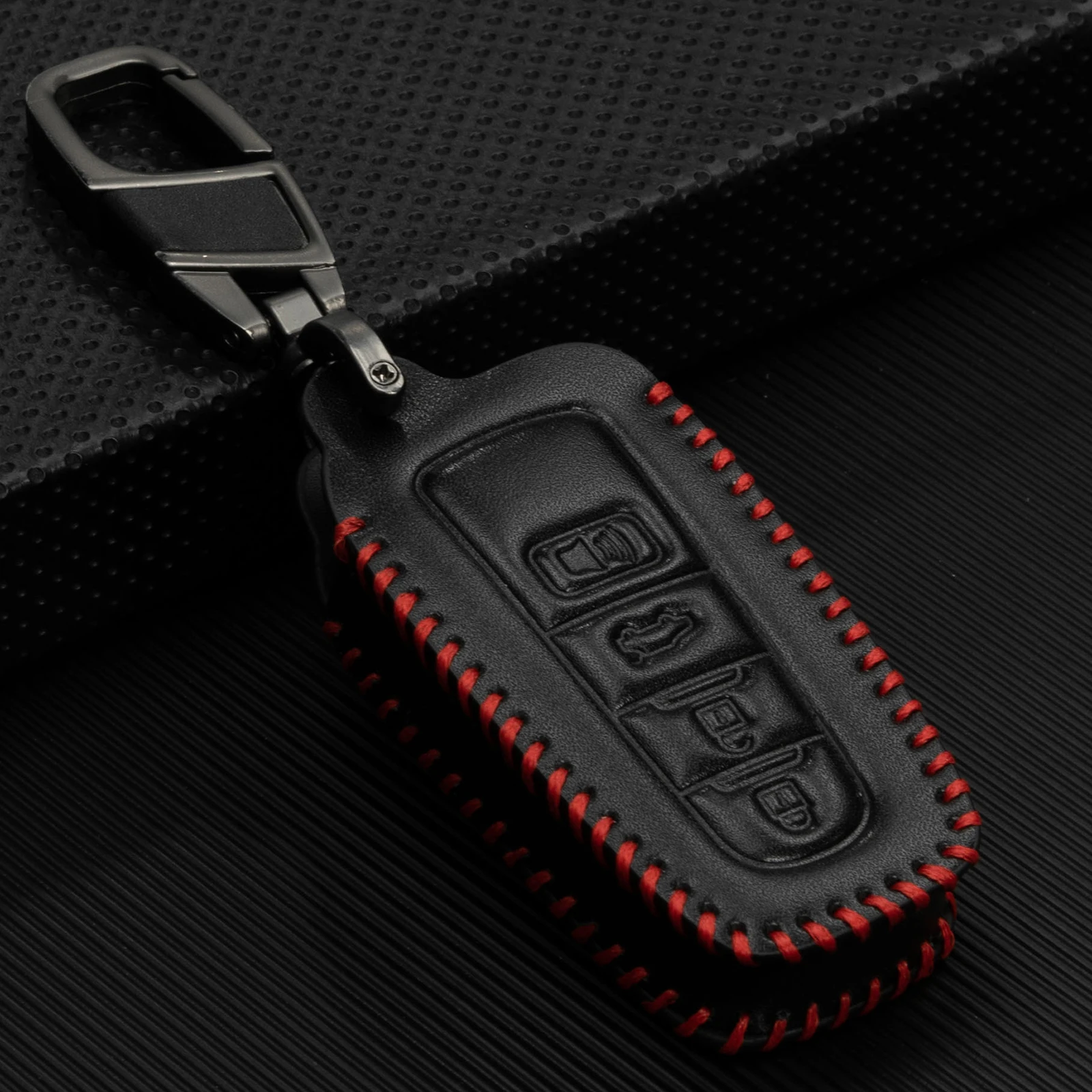 PU Leather Remote Key Chain Ring Case Cover Shell Protect For Toyota CHR Camry Corolla RAV4 Highlander Prius Land Cruiser Prado