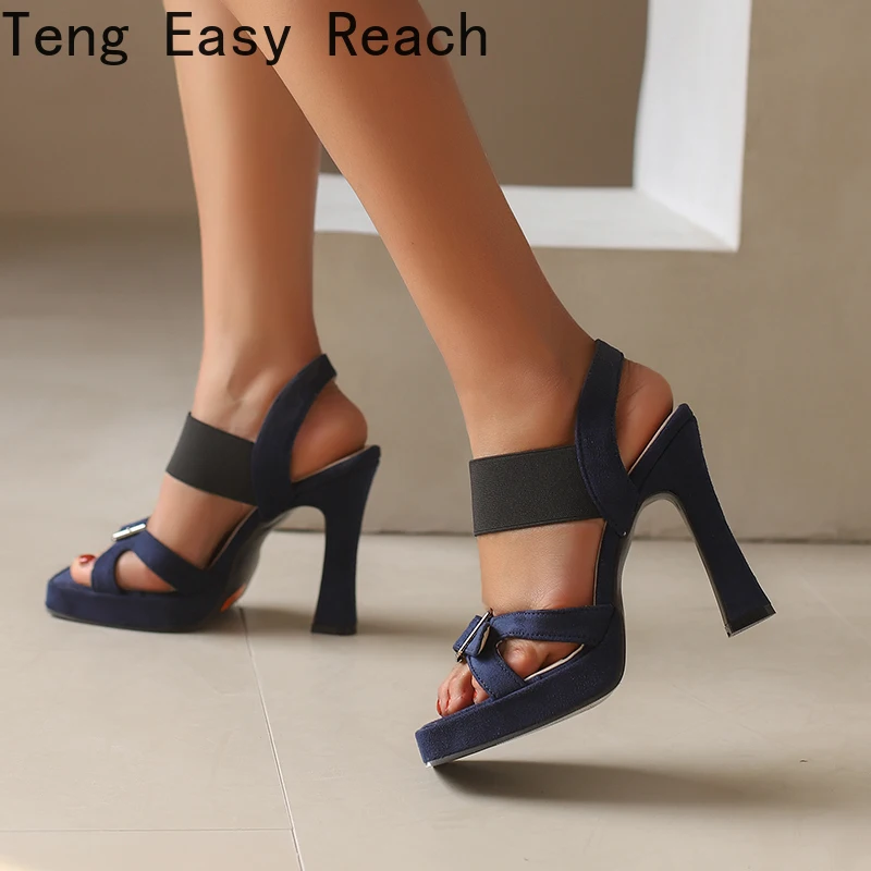 2024 Women Sandals Sexy High Heels Buckle Ankle Strap Women Shoes Thick Heels Platform Fashion Summer Female Pumps New Sandals