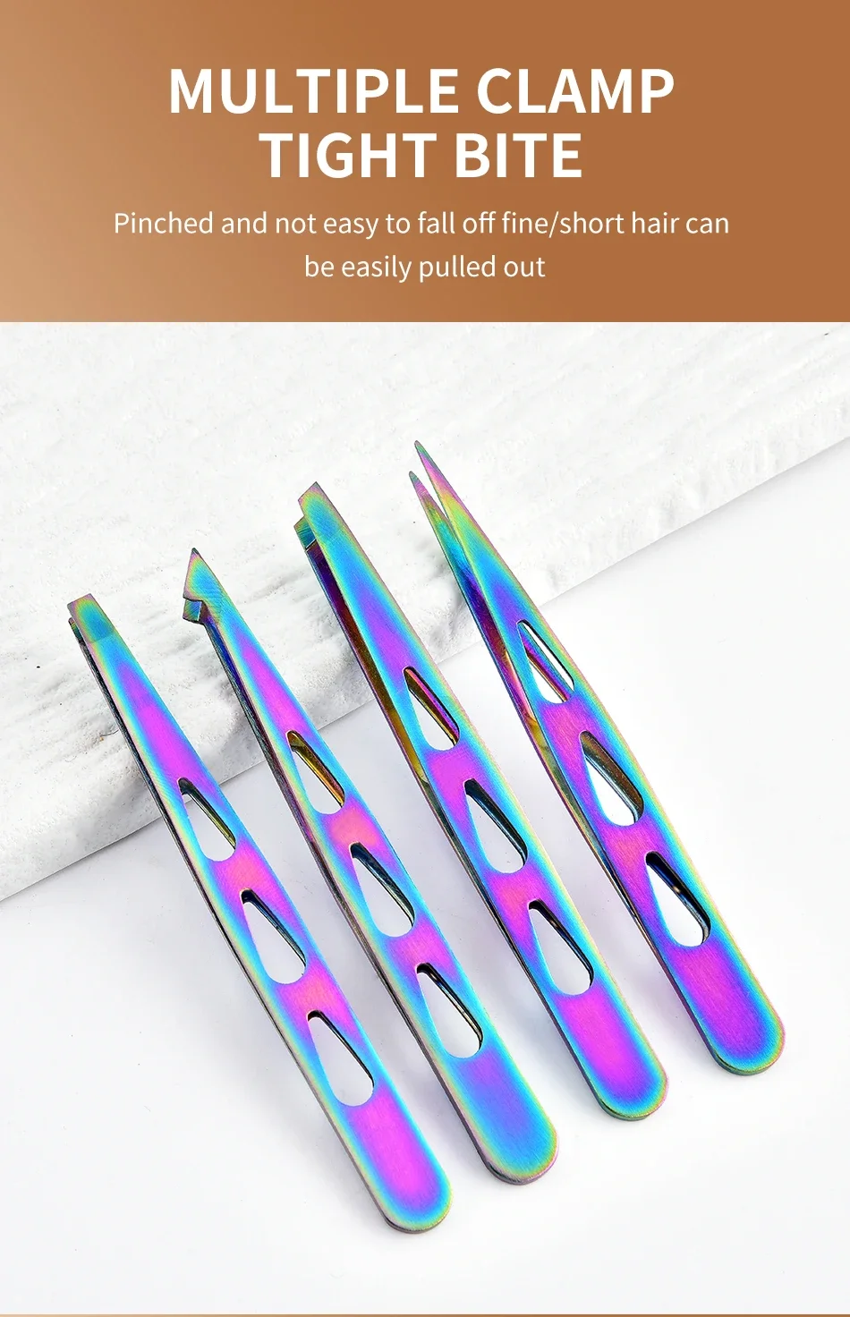 Eyebrow Tweezer Set, 4 Pcs Professional Stainless Steel Tweezers for Women, Precision Tweezer for Facial Hair, Splinter and Ingr