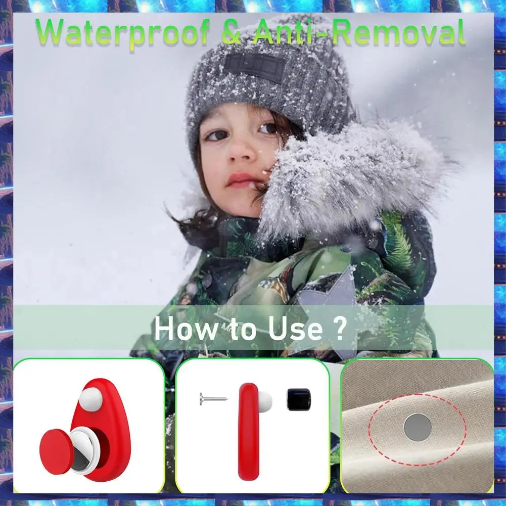 

2025 детский силиконовый водонепроницаемый держатель для Airtag GPS трекер чехол с булавкой, детский силиконовый водонепроницаемый держатель для Airt