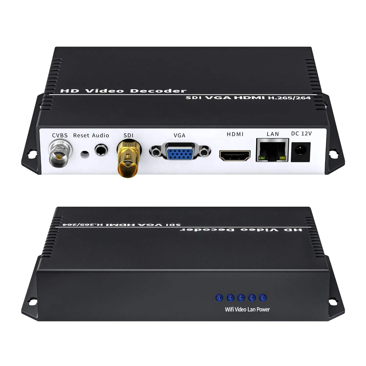 Unisheen SRT RTMP RTSP Multi View SDI 4K H.265 H.264 Video Decoder Topbox Player VGA Output