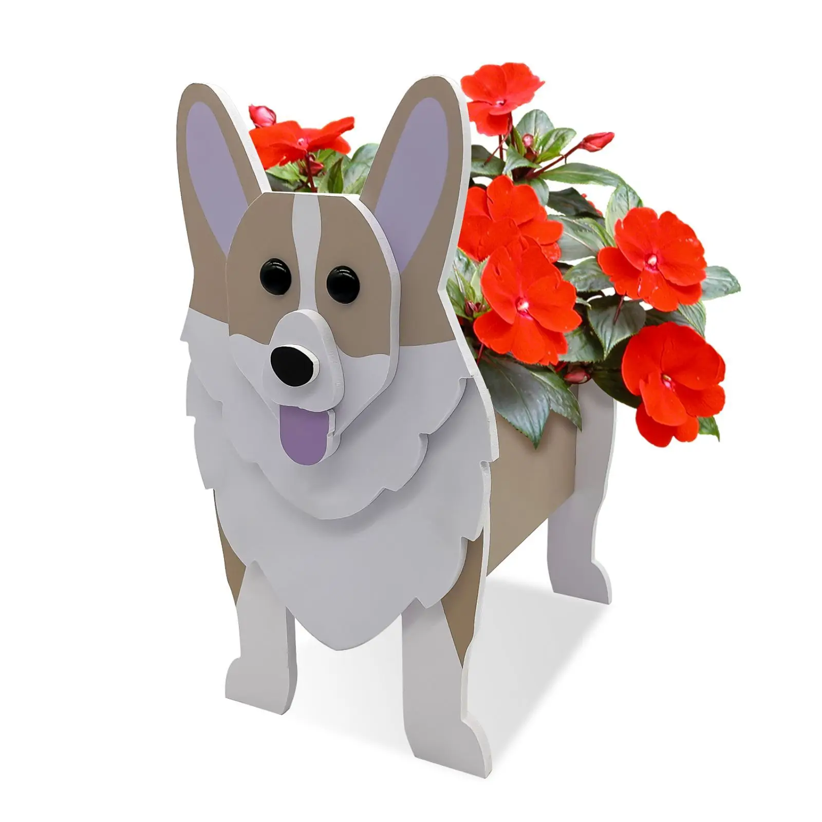 PVC Flower Pot Dog Planter Cute Corgi Schnauzer Samoyed Succulent Pots Green Plant Pot DIY Flowerpot Planters Garden Home Decor