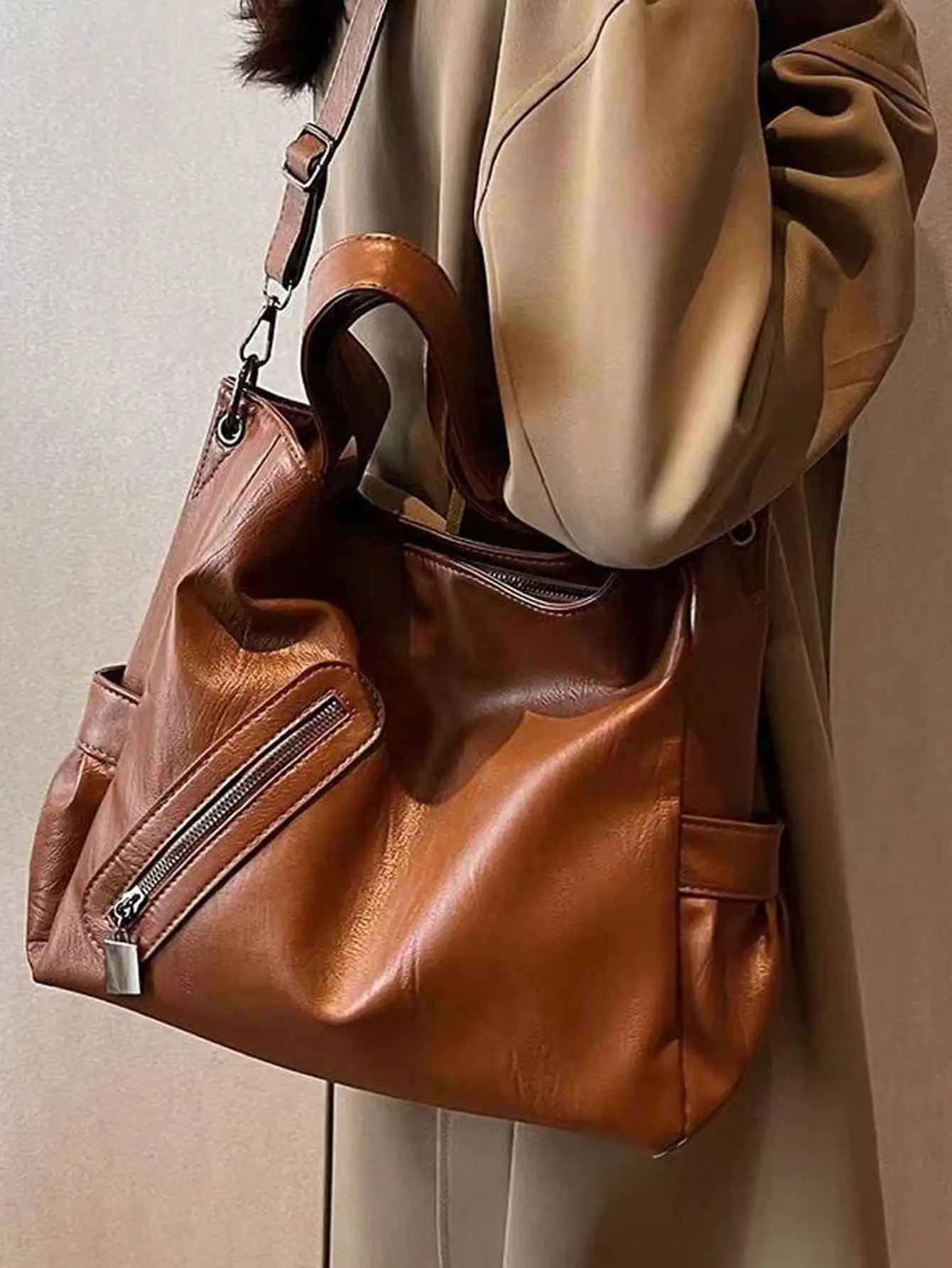 2024 A/W Neue PU-Ledertasche – Weiche Damen-Handtasche mit großem Fassungsvermögen/Schulter-/Umhängetasche