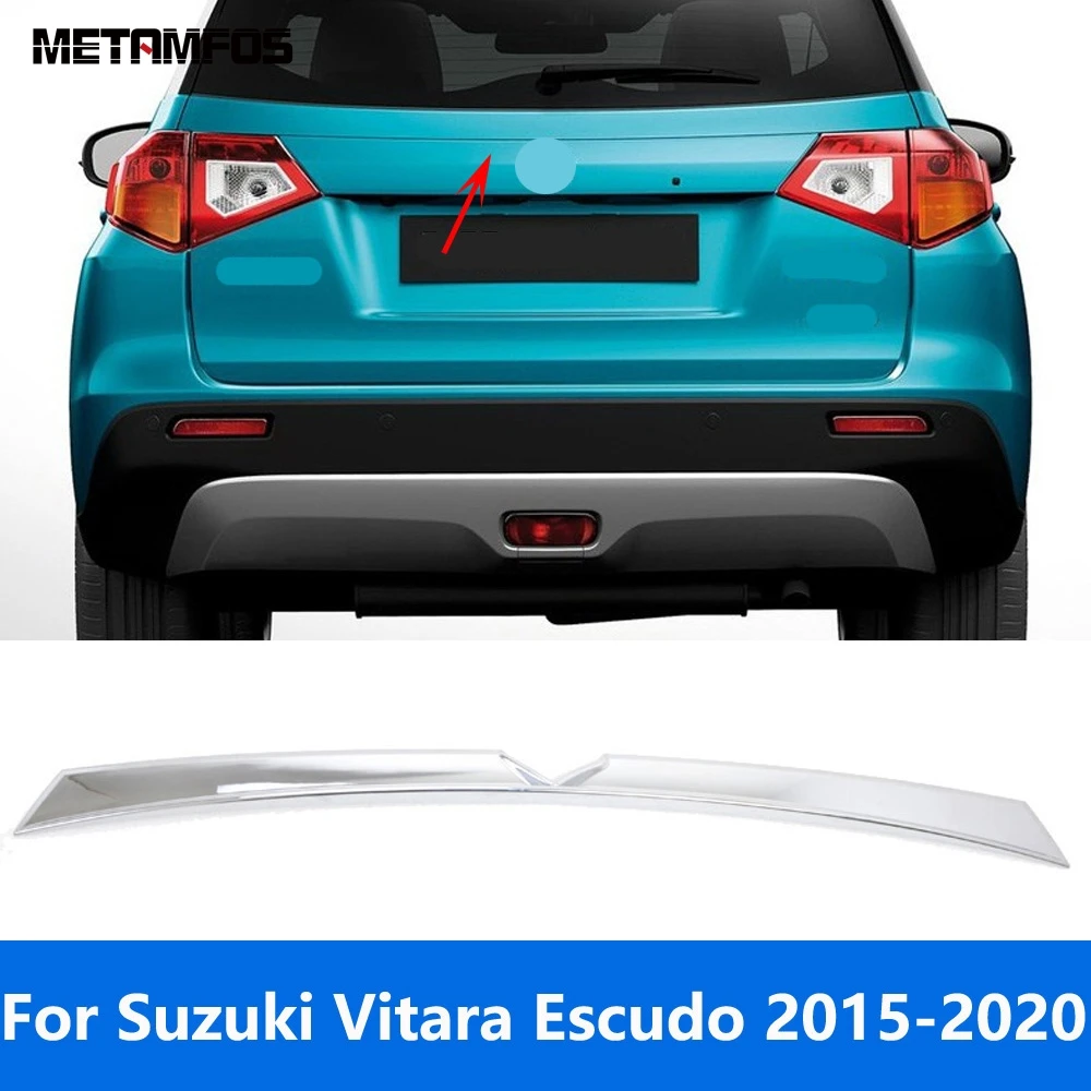 For Suzuki Vitara Escudo 2015 2016 2017 2018 2019 2020 Chrome Rear Upper Trunk Lid Tailgate Door Boot Cover Trim Accessories