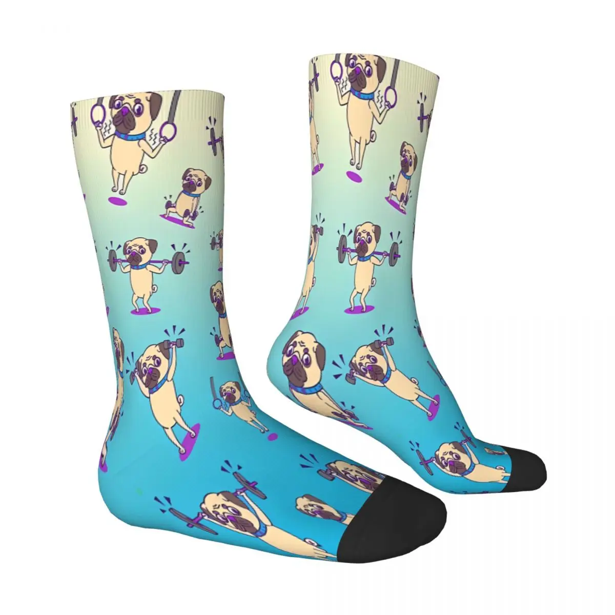 Fit Pugs French Bulldogs Socks Male Mens Women Autumn Stockings Printed