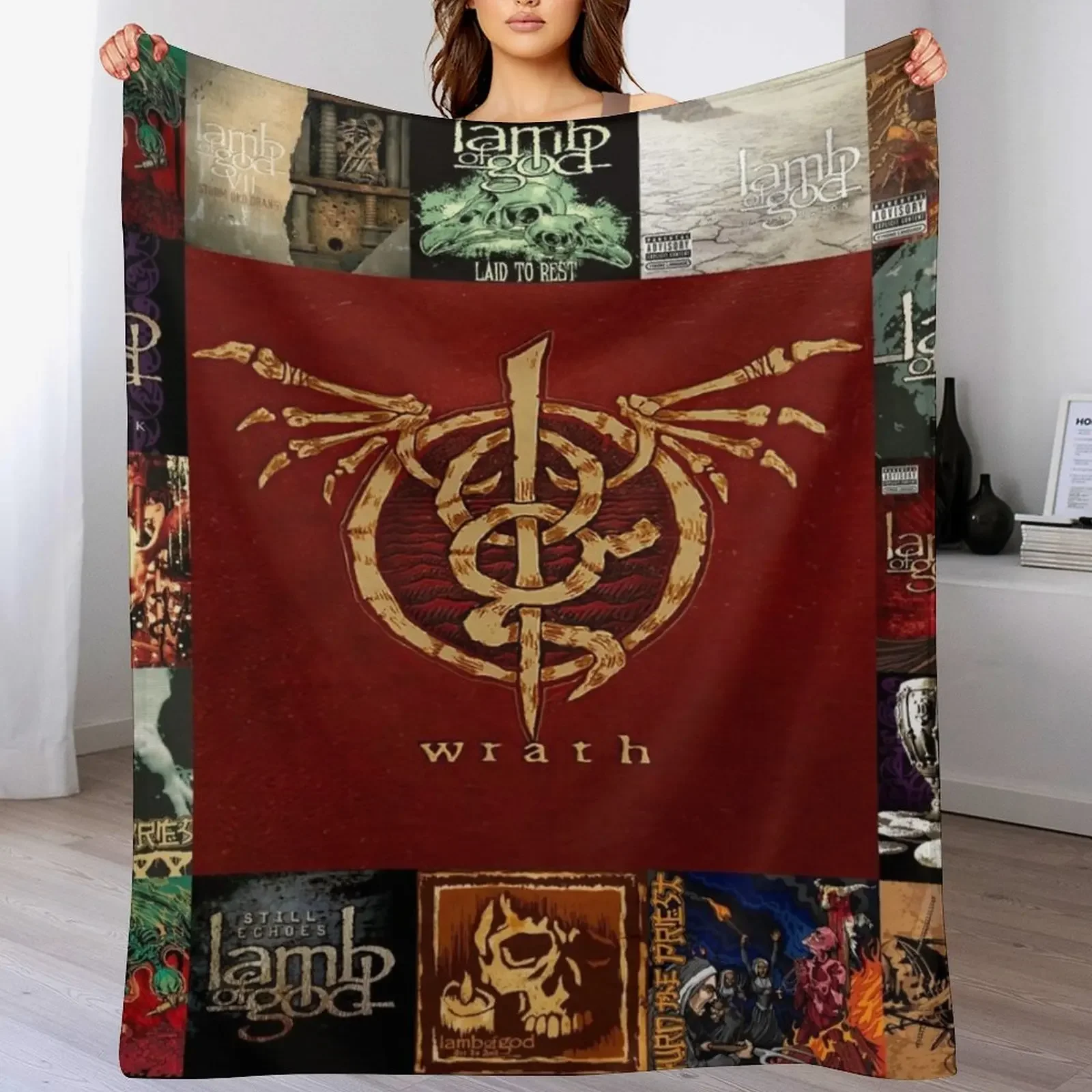 

Ai lamb of god Albums Quilt For Fans Throw Blanket For Decorative Sofa blankets ands Flannel Fabric warm winter Blankets