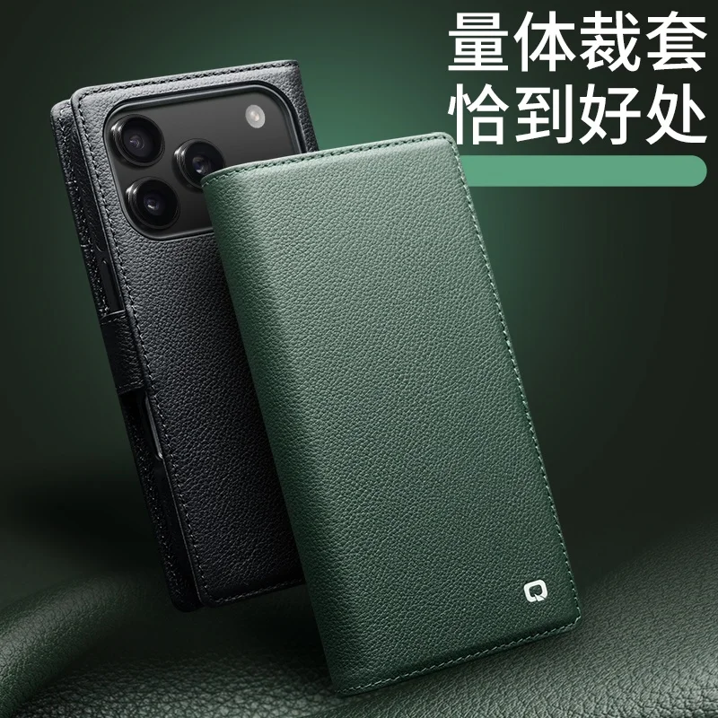 

Роскошный чехол из натуральной яловой кожи для iPhone 17 Pro Max 17, воздушный магнитный съемный чехол-бумажник 2 в 1, чехол с отделениями для карт