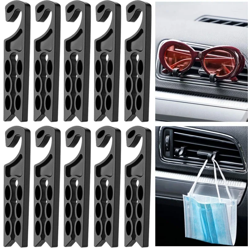 10pcs Car Vent Hook Hanger Car Air Vent Holder Car Air Conditioning Clip Hook For Storage Masks Organizer Hook Key Glasses Hook