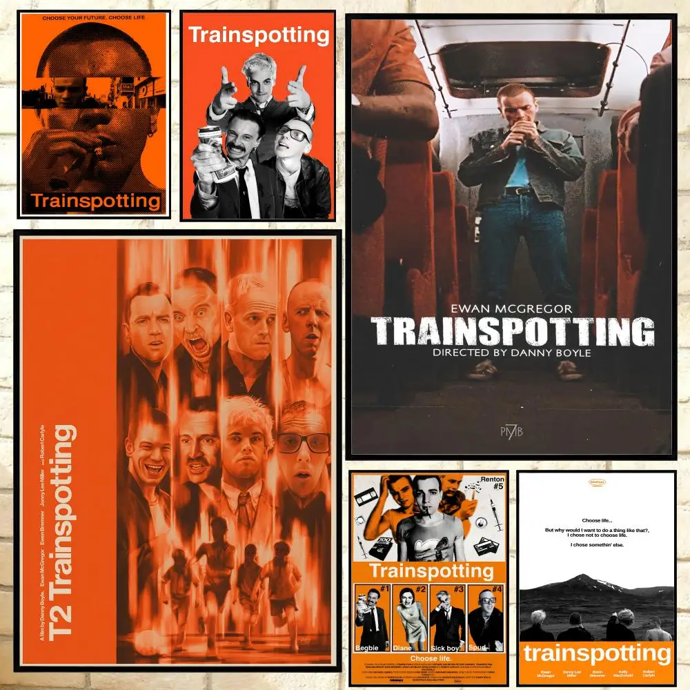 Film-Trainspotting-Poster, vielseitige HD-wasserdichte Wandkunst, selbstklebende Dekoration für jeden Raum, ideales Geschenk