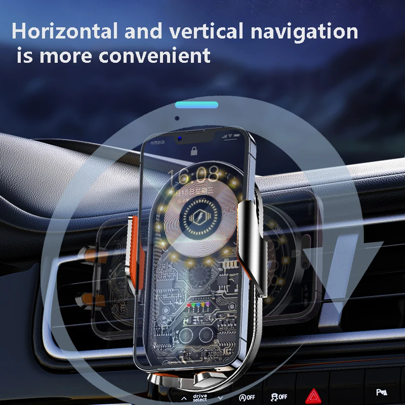 Беспроводное зарядное устройство для автомобильного телефона с умным датчиком, 66 Вт, быстрая зарядка, автомобильный держатель для телефона с автоматическим зажимом для IPhone и всех входят Android