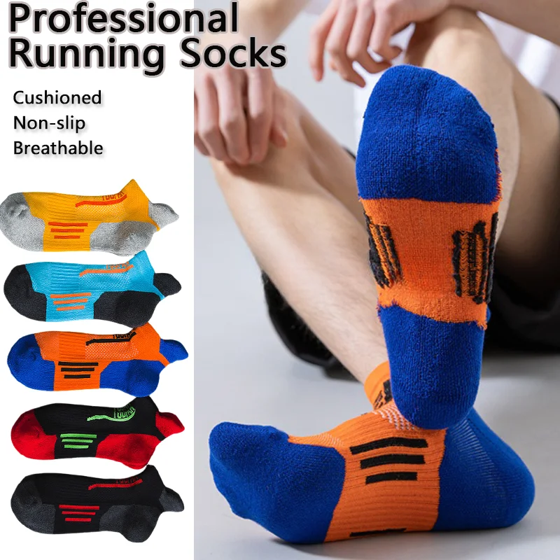 Professionelle Sportsocken, verdickt, atmungsaktiv, gepolstert, sportliche Knöchelsocken, Unisex, Outdoor, Basketball, Radfahren, Marathon-Socken