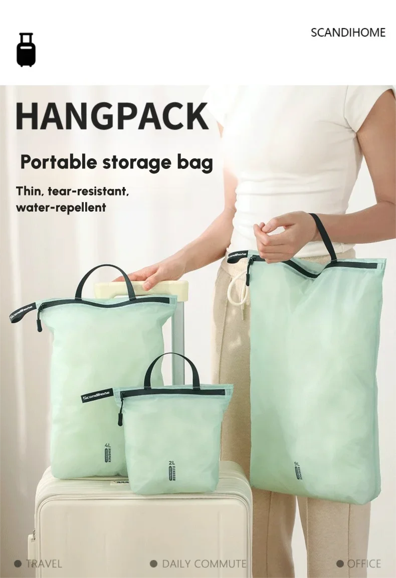 Wasserdichte Reisehandtasche, Aufbewahrungstasche, leichter Kleidungs-Organizer, Reißverschlusstasche für Toilettenartikel, Socken, Unterwäsche, Gepäck – Detail 2
